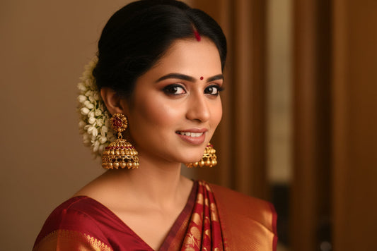 Premium Jhumka with Golden Beads Drops