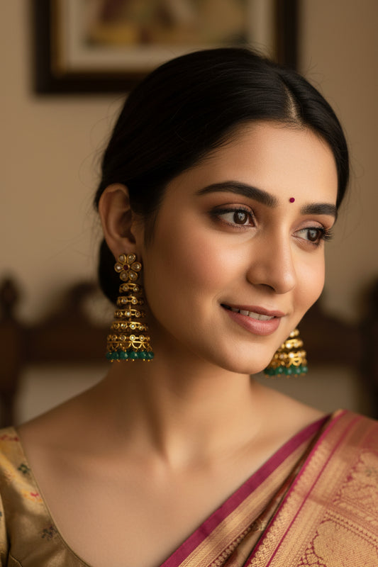 Trendy step Floral Jhumkas