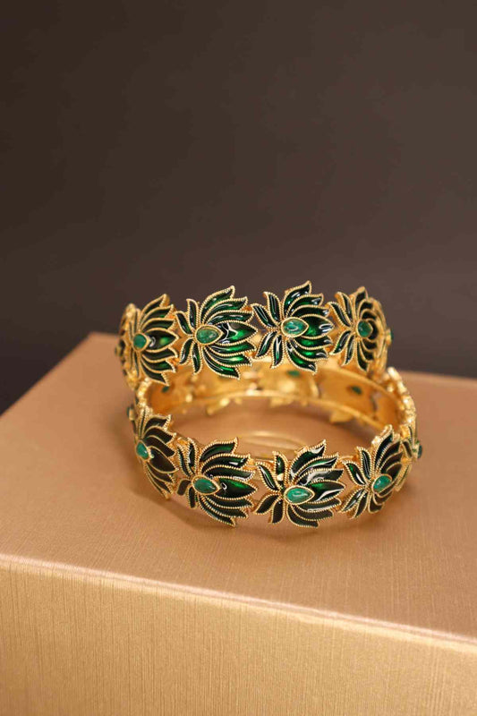 Simple And Beautiful lotus bangles(Available in 2 colours)