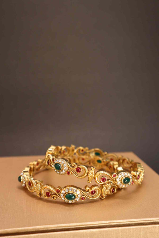 Beautiful Traditional AD Temple Kada bangles