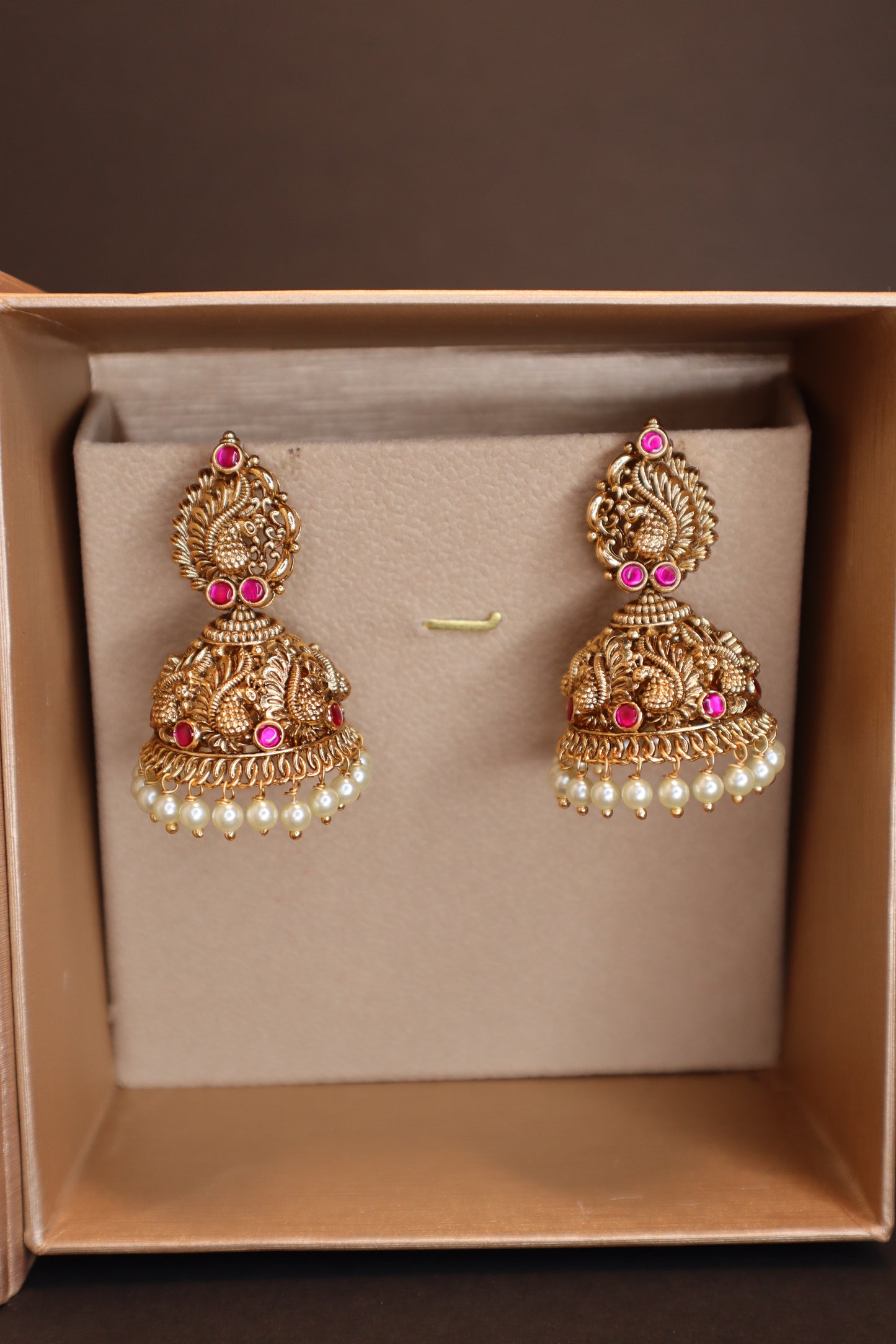 Premium Lakshmi Jhumka with Golden Beads Drops