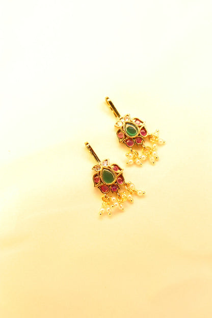 Beautiful Kemp Floral Bugadi Earcuffs | upper earrings | Bugadi Earrings
