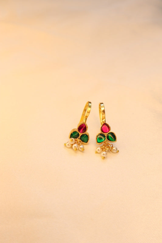 Beautiful Kemp Floral Bugadi Earcuffs | upper earrings | Bugadi Earrings