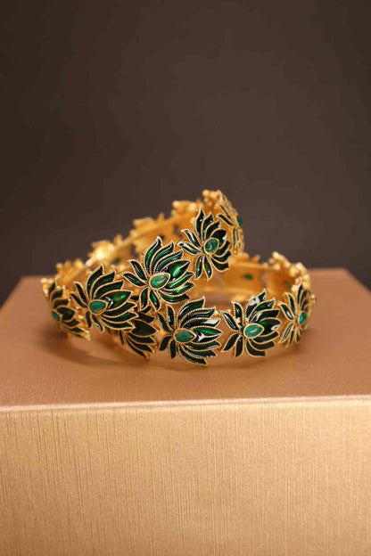 Simple And Beautiful  lotus bangles(Available in 2 colours)