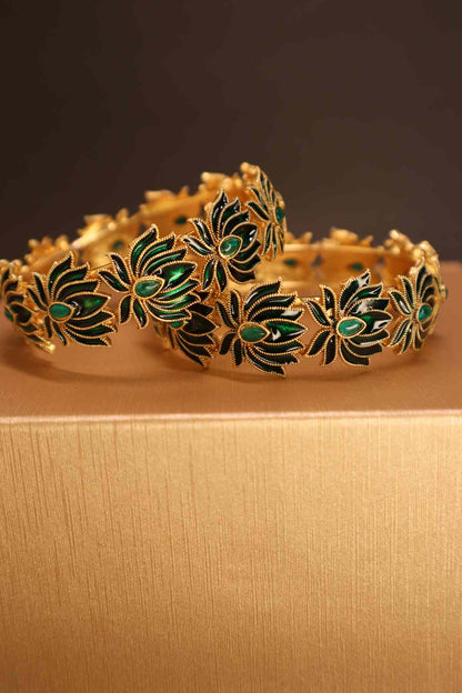 Simple And Beautiful  lotus bangles(Available in 2 colours)