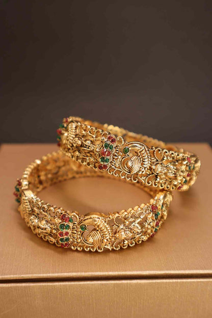 Traditional And Beautiful Lakshmi Devi Peacock Kada bangles