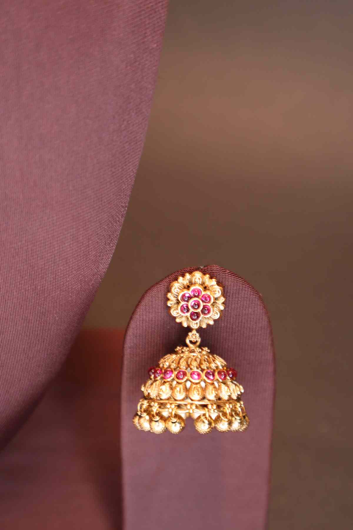 Premium Jhumka with Golden Beads Drops