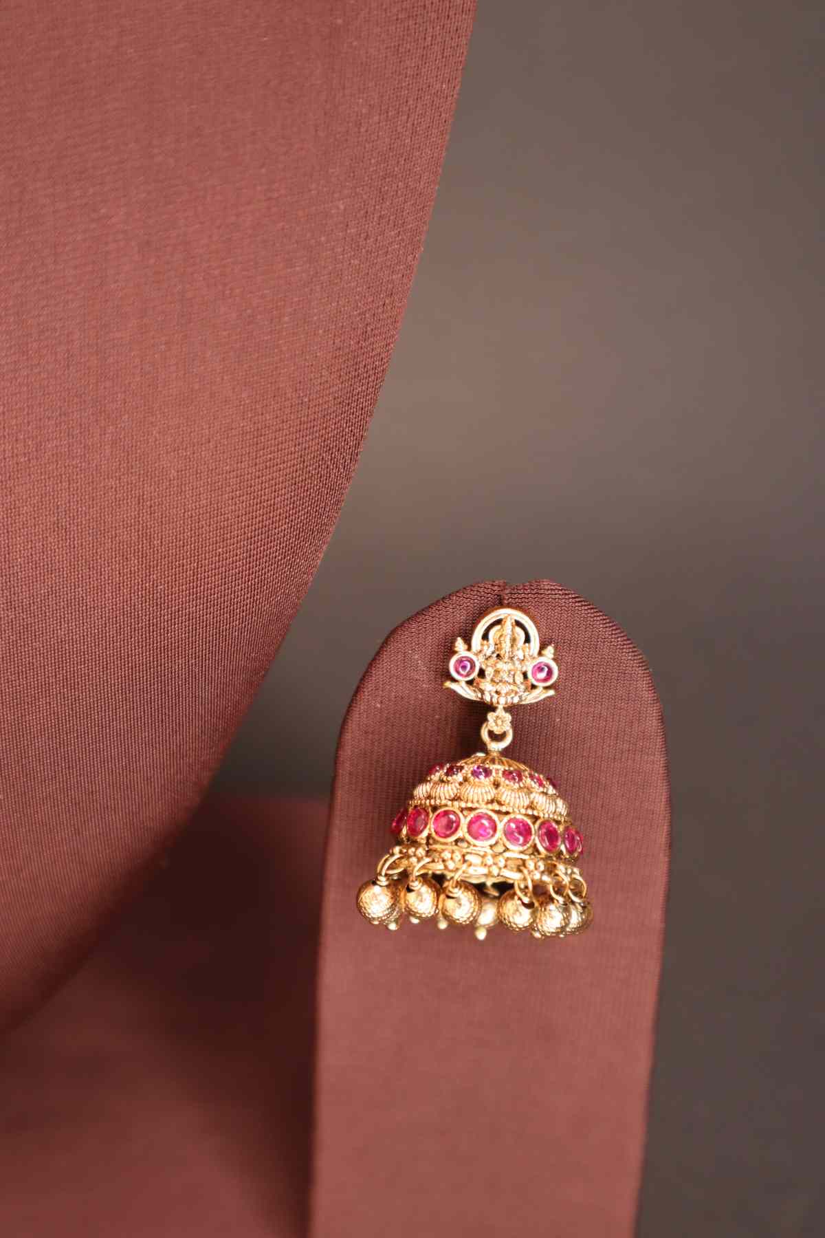 Premium Lakshmi Jhumka with Golden Beads Drops
