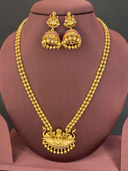 PREMIUM Budget Friendly Simple Lakshmi Pendant Necklace with gold bead Drops