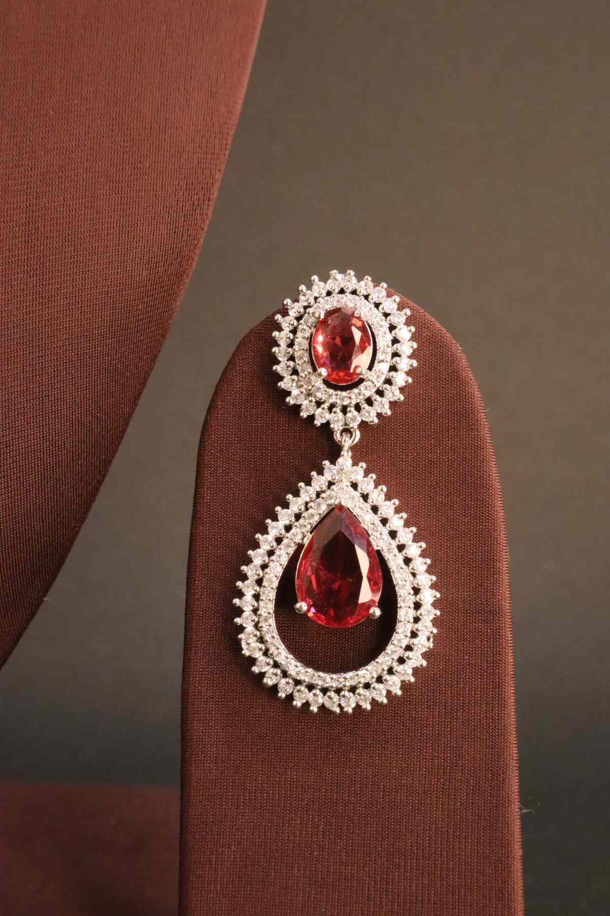 Beautiful Two Layer AD/Victorian Necklace-red (Available in Two colours)