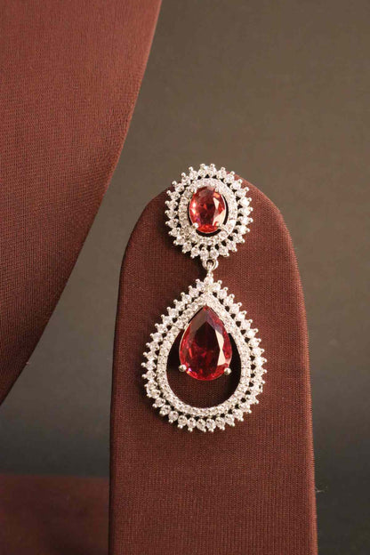 Beautiful Two Layer AD/Victorian Necklace-red (Available in Two colours)