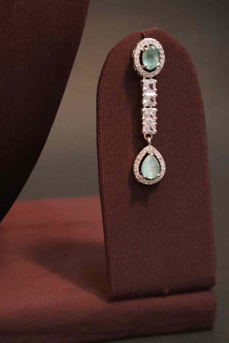 Elegant AD Stone Flower Necklace  (Available in 2 Colours)