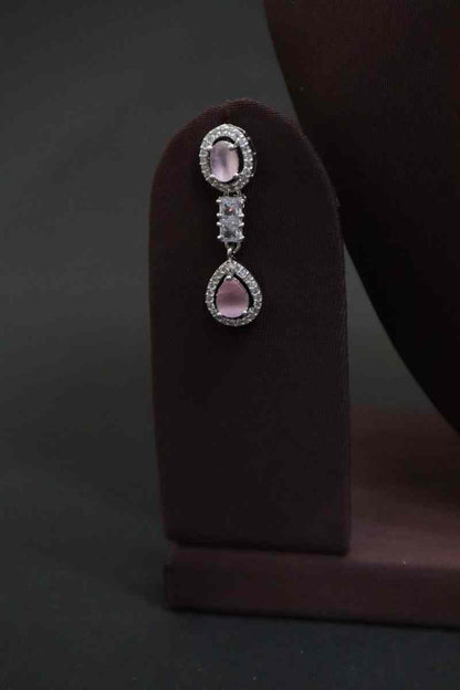 Elegant AD Stone Flower Necklace  (Available in 2 Colours)